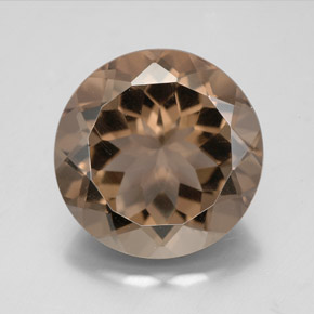 Cuarzo ahumado marrón natural de 8,45 ct, corte redondo, VVS-VS