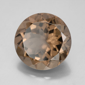 Cuarzo ahumado marrón natural de 8,45 ct, corte redondo, VVS-VS