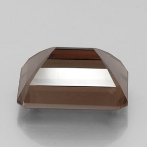 Cuarzo ahumado marrón natural de 16,65 ct, corte esmeralda, VS