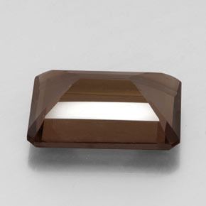 Cuarzo ahumado marrón natural de 12,92 ct, corte esmeralda, VVS-VS