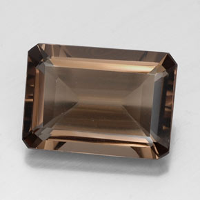 Cuarzo ahumado marrón natural de 13,06 ct, corte esmeralda, VVS-VS