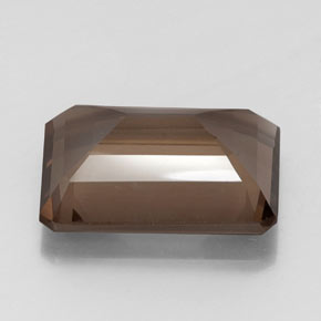 Cuarzo ahumado marrón natural de 13,06 ct, corte esmeralda, VVS-VS