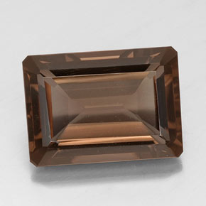Cuarzo Ahumado Marrón natural de 14.50 ct, corte esmeralda, VVS-VS