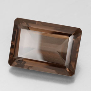 Cuarzo Ahumado Marrón natural de 14.50 ct, corte esmeralda, VVS-VS