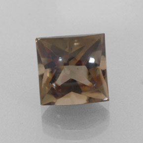 Cuarzo ahumado marrón natural de 4,37 ct, cuadrado, transparente