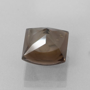 Cuarzo ahumado marrón natural de 4,37 ct, cuadrado, transparente
