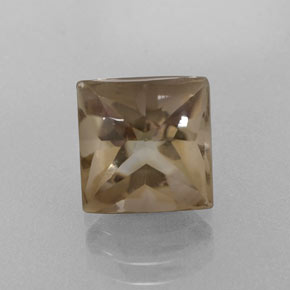 Cuarzo ahumado marrón natural de 4,20 ct, cuadrado, transparente