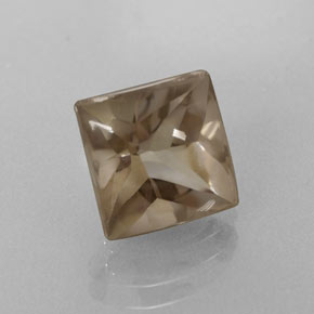 Cuarzo ahumado marrón natural de 4,20 ct, cuadrado, transparente
