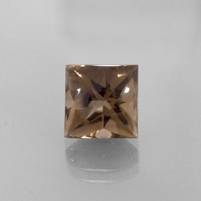 Cuarzo ahumado marrón natural de 4,51 ct, cuadrado, transparente