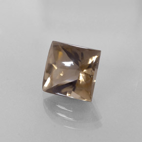 Cuarzo ahumado marrón natural de 4,51 ct, cuadrado, transparente