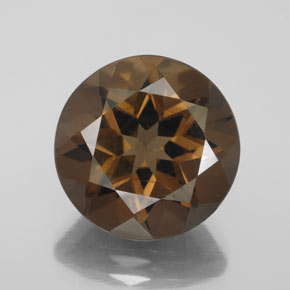 Cuarzo ahumado marrón natural de 8,90 ct, corte redondo, VS