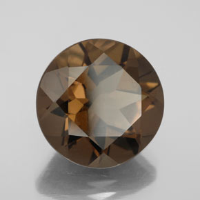 Cuarzo ahumado marrón natural de 8,90 ct, corte redondo, VS