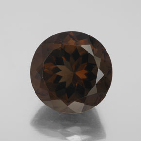 Cuarzo ahumado marrón natural de 7,80 ct, corte redondo, VS