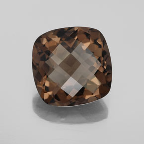 Cuarzo ahumado marrón natural de 6,12 ct, corte cojín, VS