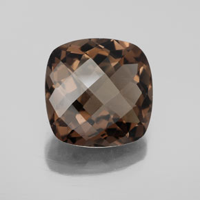 Cuarzo ahumado marrón natural de 6,12 ct, corte cojín, VS