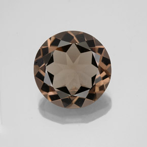 Cuarzo ahumado marrón natural de 3,57 ct, corte redondo, VVS