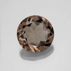 Cuarzo ahumado marrón natural de 3,57 ct, corte redondo, VVS