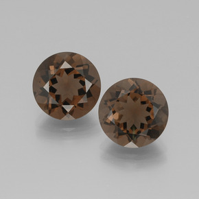 Gemas de Cuarzo Ahumado Marrón natural de  ct, Corte Redondo, VVS