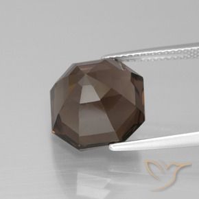 cuarzo ahumado Marrón sombra natural de 8.98 ct, Corte Octágono / Esmeralda, VVS