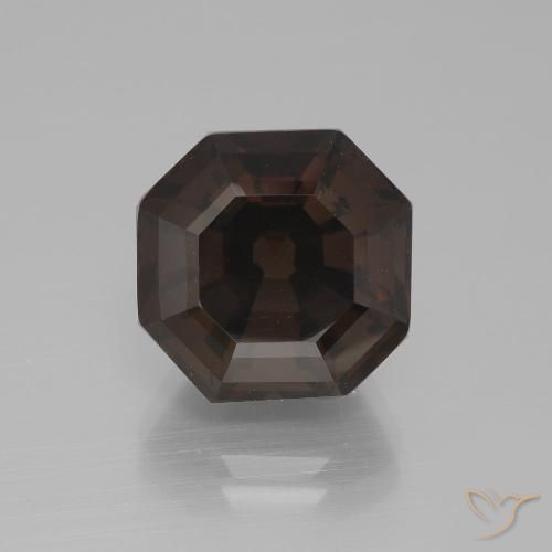 8.77ct Natural Marrón oscuro cuarzo ahumado, corte esmeralda, VVS-VS