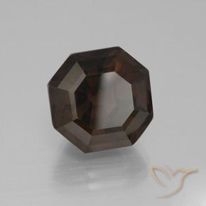 cuarzo ahumado Marrón oscuro natural de 8.77 ct, Corte Octágono / Esmeralda, VVS-VS