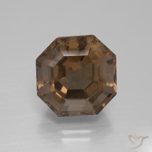 8.89ct Natural Marrón chocolate cuarzo ahumado, corte esmeralda, VVS-VS