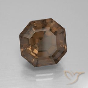 cuarzo ahumado Marrón chocolate natural de 8.89 ct, Corte Octágono / Esmeralda, VVS-VS