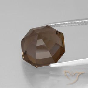 cuarzo ahumado Marrón chocolate natural de 8.89 ct, Corte Octágono / Esmeralda, VVS-VS