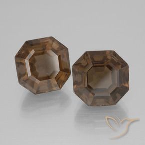 Gemas de cuarzo ahumado Marrón oscuro natural de 11.29 ct, Corte Octágono / Esmeralda, VS