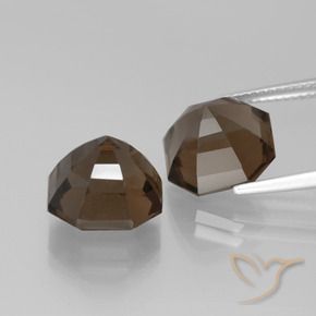 Gemas de cuarzo ahumado Marrón oscuro natural de 11.29 ct, Corte Octágono / Esmeralda, VS