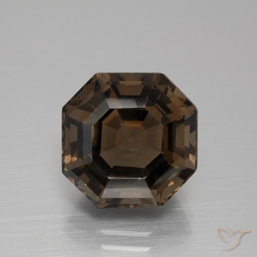 6.28ct Natural Marrón chocolate cuarzo ahumado, corte esmeralda, VVS-VS