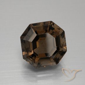 cuarzo ahumado Marrón chocolate natural de 6.28 ct, Corte Octágono / Esmeralda, VVS-VS