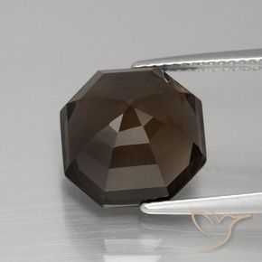 cuarzo ahumado Azul oscuro natural de 7.77 ct, Corte Octágono / Esmeralda, VVS