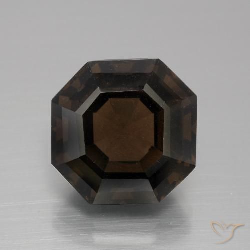 8.14ct Natural Marrón chocolate cuarzo ahumado, corte esmeralda, VVS-VS