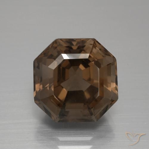 7.95ct Natural Marrón medio cuarzo ahumado, corte esmeralda, VVS-VS