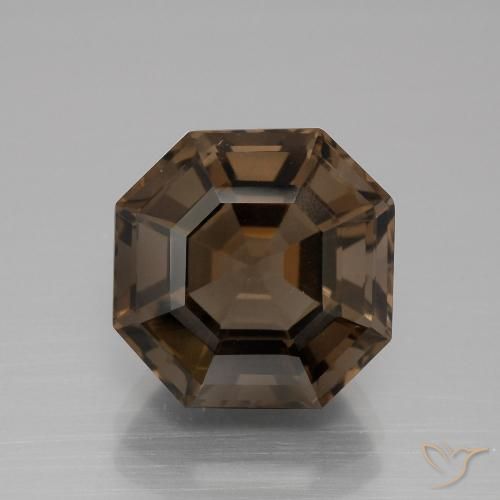 7.23ct Natural Marrón chocolate cuarzo ahumado, corte esmeralda, VS