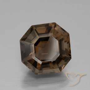 cuarzo ahumado Marrón chocolate natural de 7.23 ct, Corte Octágono / Esmeralda, VS