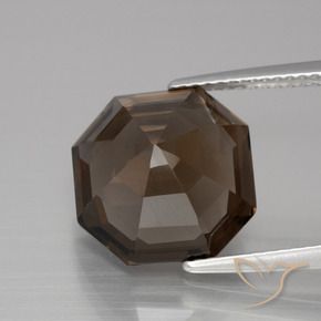 cuarzo ahumado Marrón chocolate natural de 7.23 ct, Corte Octágono / Esmeralda, VS