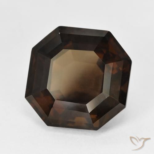 cuarzo ahumado Marrón oscuro natural de 7.34 ct, Corte Octágono / Esmeralda, VVS