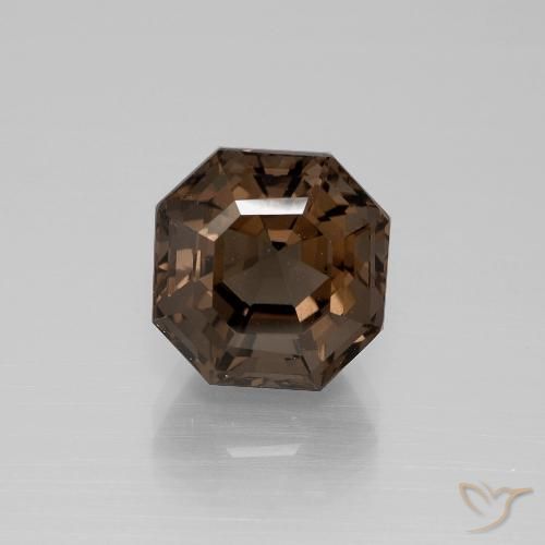 4.60ct Natural Marrón medio cuarzo ahumado, corte esmeralda, VVS