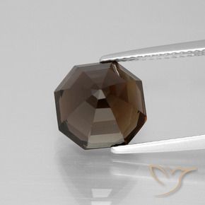cuarzo ahumado Marrón oscuro natural de 4.75 ct, Corte Octágono / Esmeralda, VVS-VS