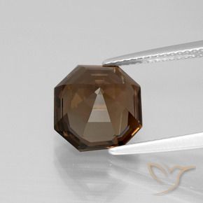 cuarzo ahumado Marrón nogal natural de 4.48 ct, Corte Octágono / Esmeralda, VVS-VS