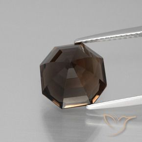cuarzo ahumado Marrón chocolate natural de 5.90 ct, Corte Octágono / Esmeralda, VVS