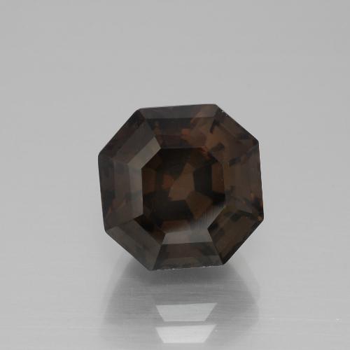 Cuarzo Ahumado Marrón oscuro natural de 5.71 ct, corte esmeralda, VVS-VS