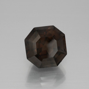 Cuarzo Ahumado Marrón oscuro natural de 5.71 ct, corte esmeralda, VVS-VS