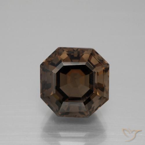 5.40ct Natural Marrón oscuro cuarzo ahumado, corte esmeralda, VVS-VS