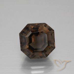 cuarzo ahumado Marrón oscuro natural de 5.40 ct, Corte Octágono / Esmeralda, VVS-VS