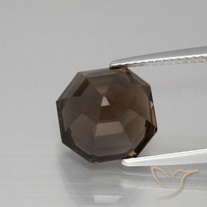 cuarzo ahumado Marrón oscuro natural de 5.40 ct, Corte Octágono / Esmeralda, VVS-VS