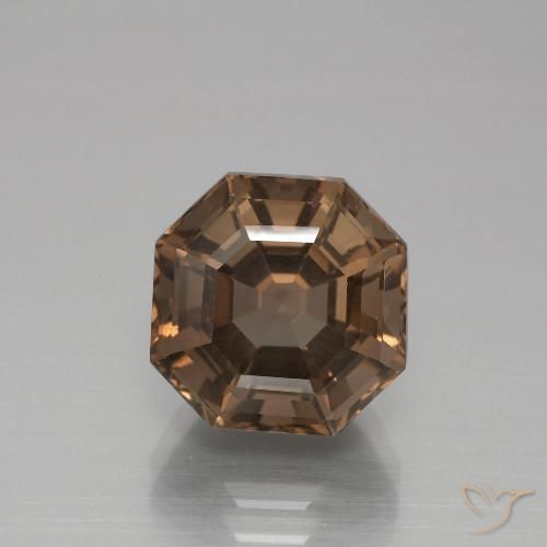 5.40ct Natural Marrón medio cuarzo ahumado, corte esmeralda, VS