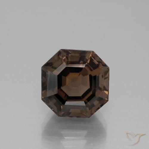 5.43ct Natural Marrón oscuro cuarzo ahumado, corte esmeralda, VVS